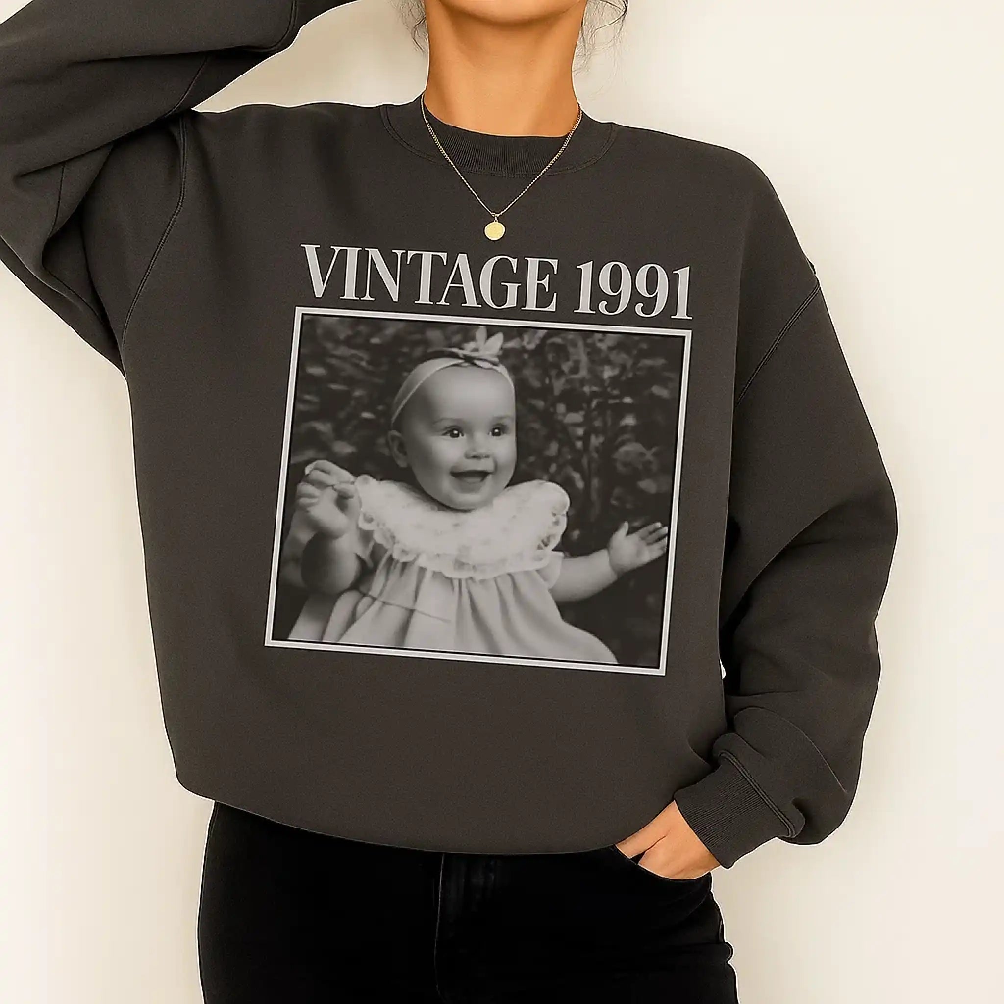 „Vintage Foto“ - Personalisiertes Sweatshirt mit Fotos