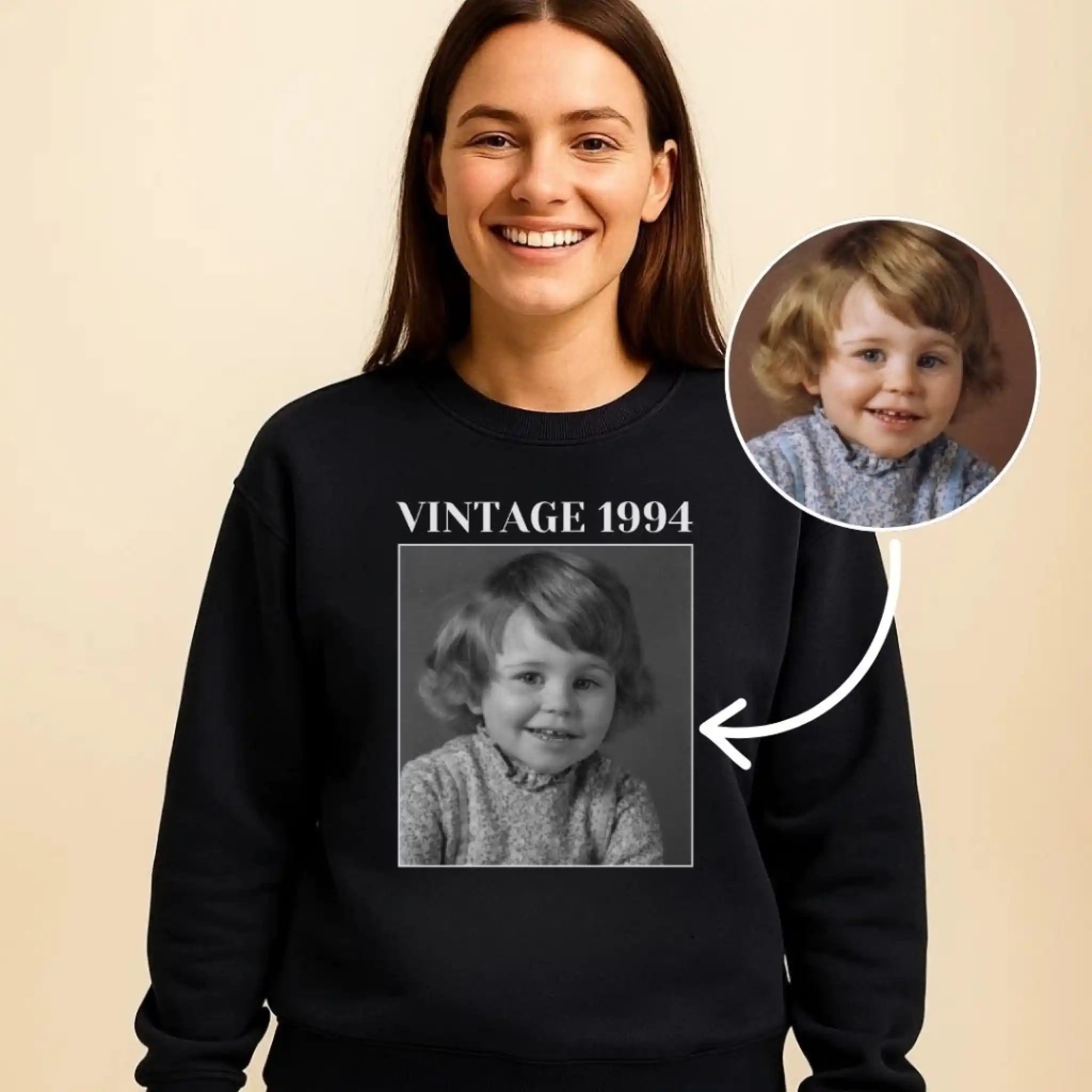 „Vintage Foto“ - Personalisiertes Sweatshirt mit Fotos