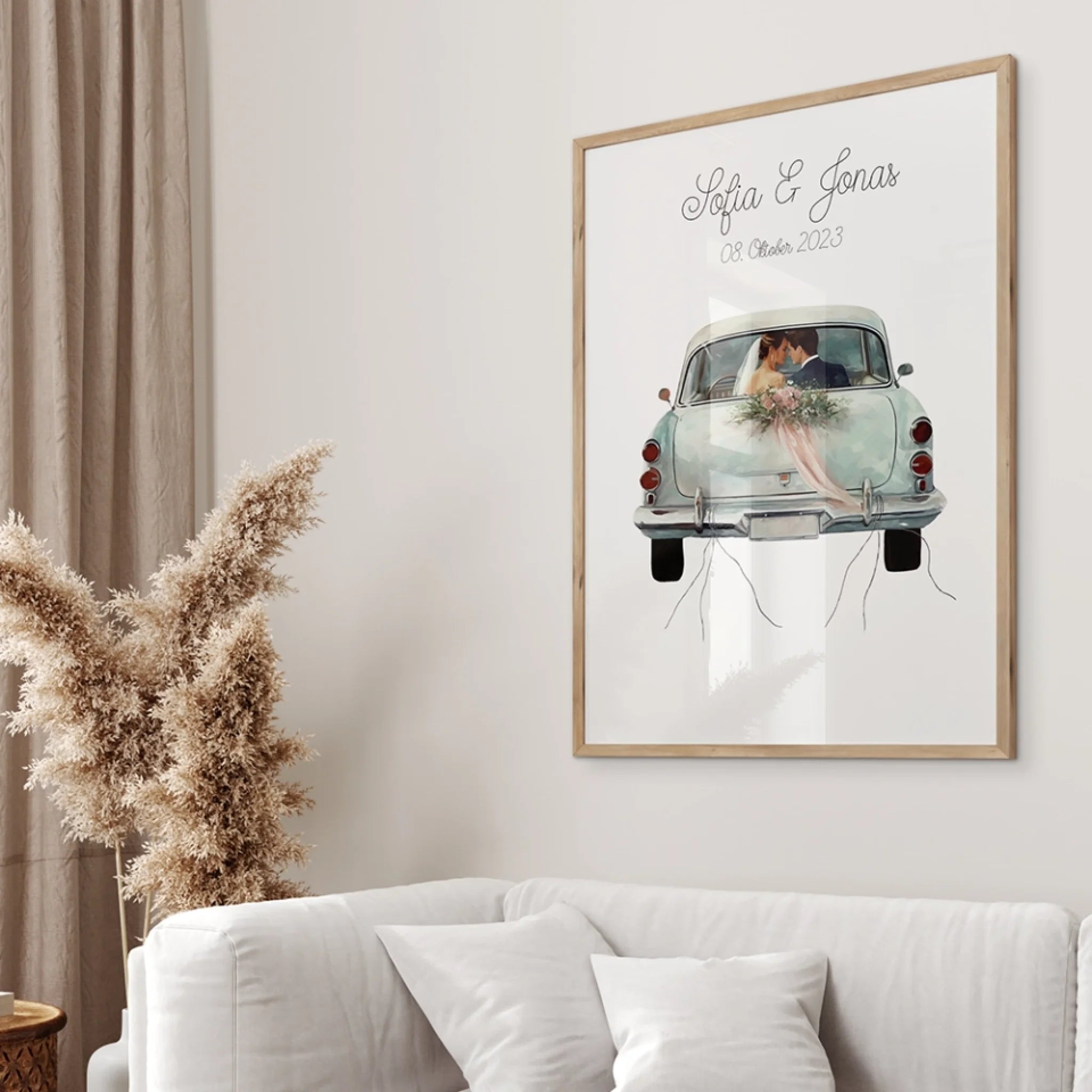 „Just Married" Poster - Personalisiertes Geldgeschenk zur Hochzeit