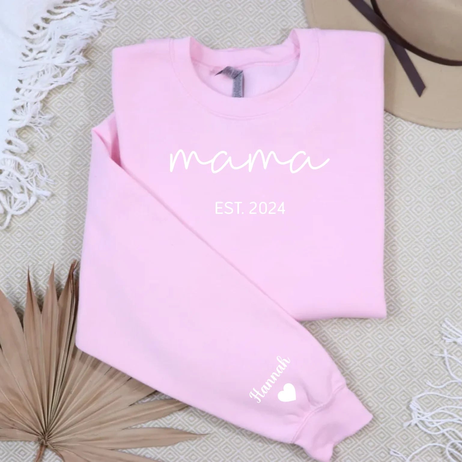 “Personalisiertes Mama-Sweatshirt” mit Kindernamen und Datum