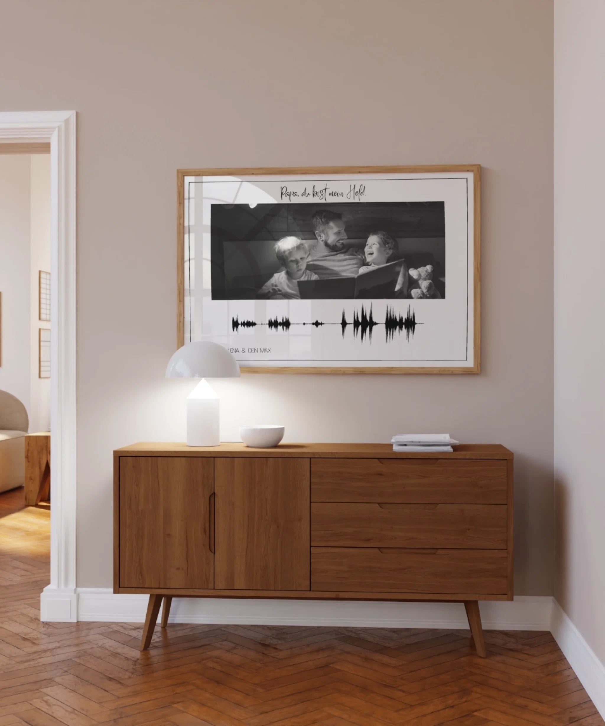 Personalisiertes Soundwave-Poster mit QR-Code zum Vatertag