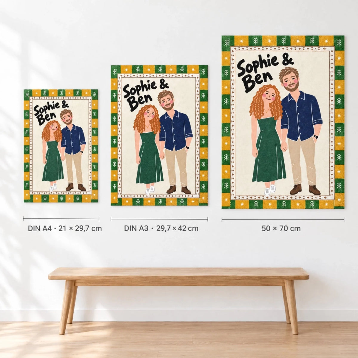 Größen DIN A4, DIN A3 und 50x70 cm
