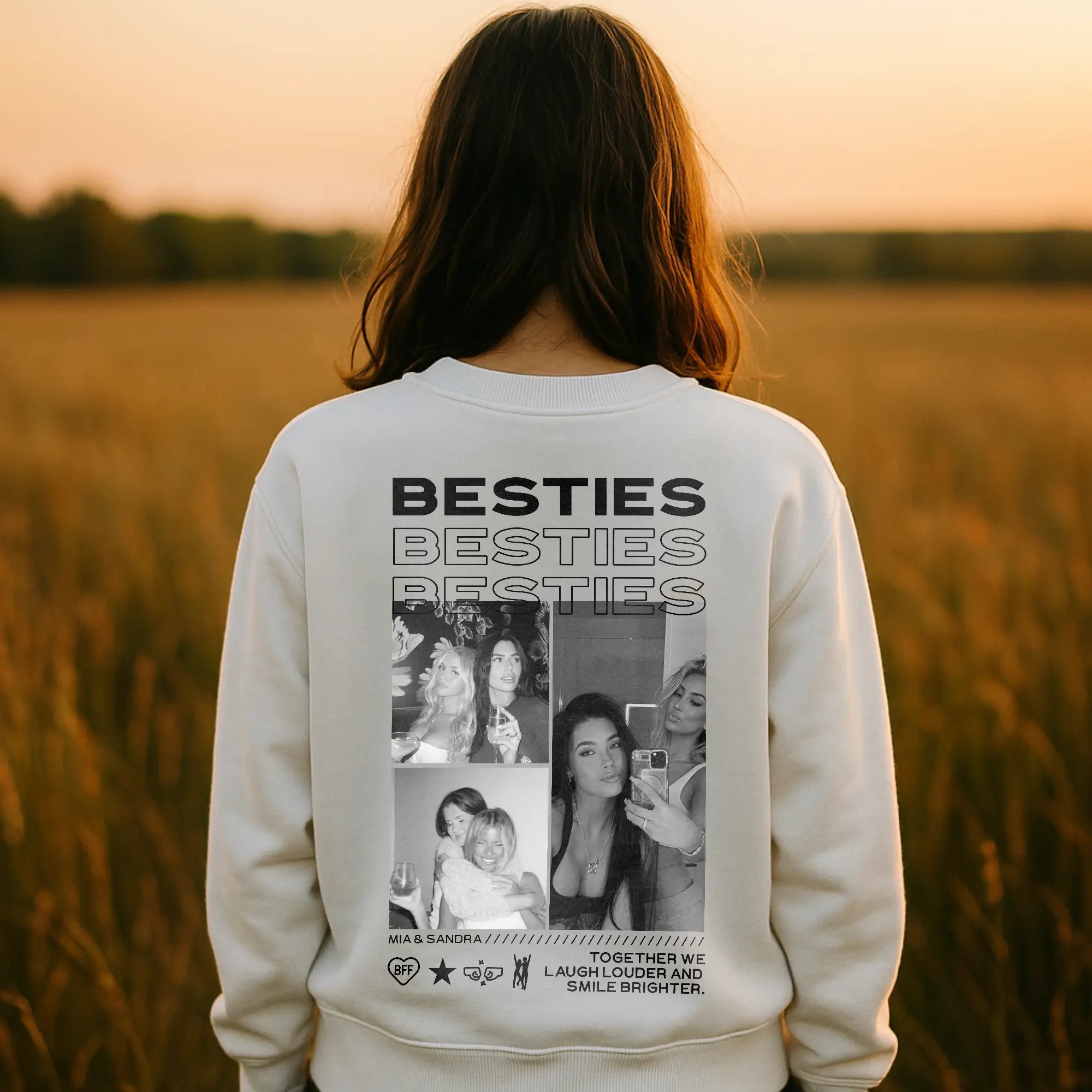 "BESTIES” - Personalisiertes Sweatshirt mit Foto