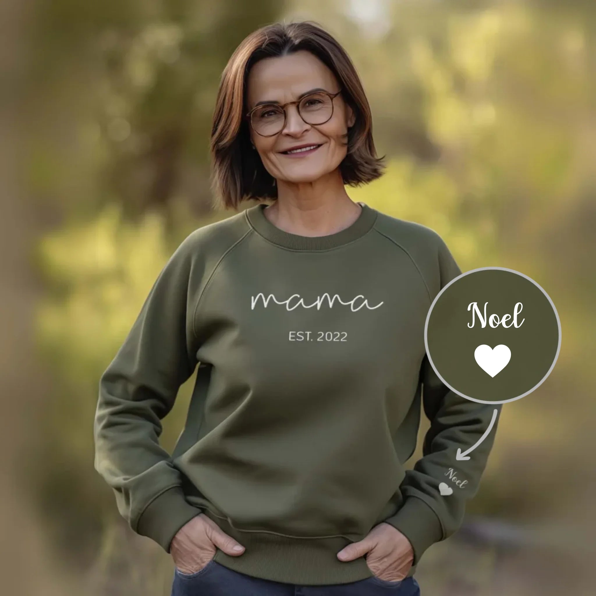Personalisiertes-Mama-Sweatshirt-Mit-Kindernamen-Green