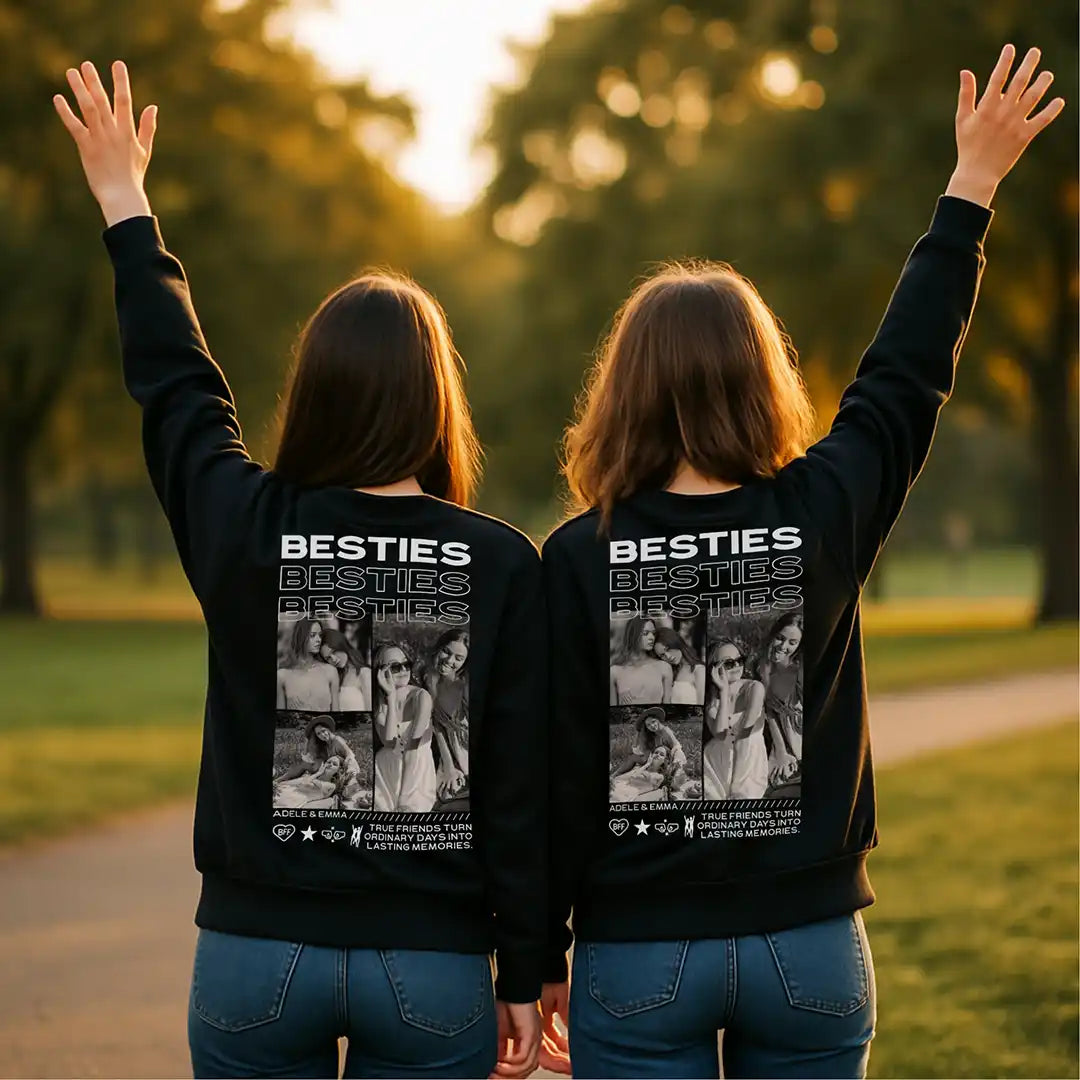 "BESTIES” - Personalisiertes Sweatshirt mit Foto