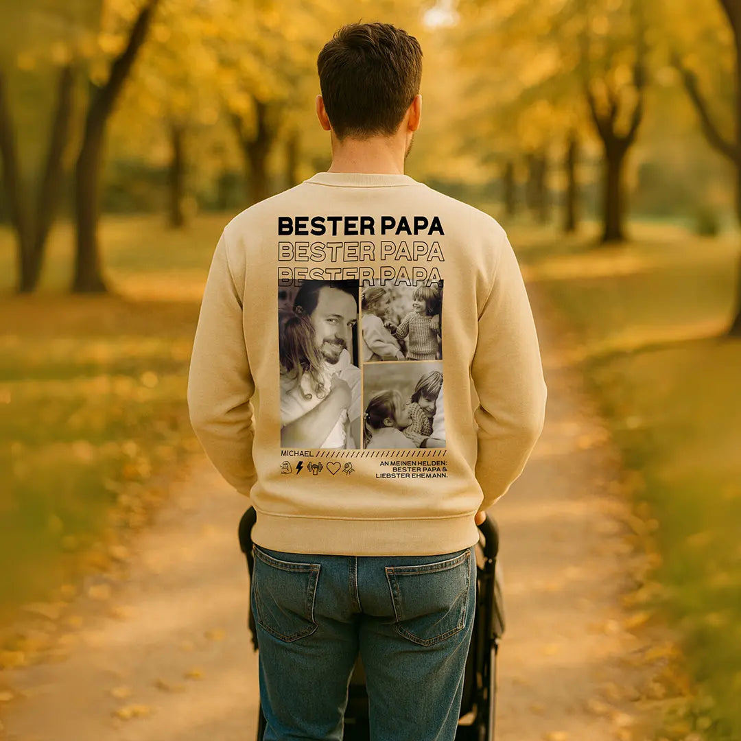 “Papa” - Personalisiertes Sweatshirt mit Fotos