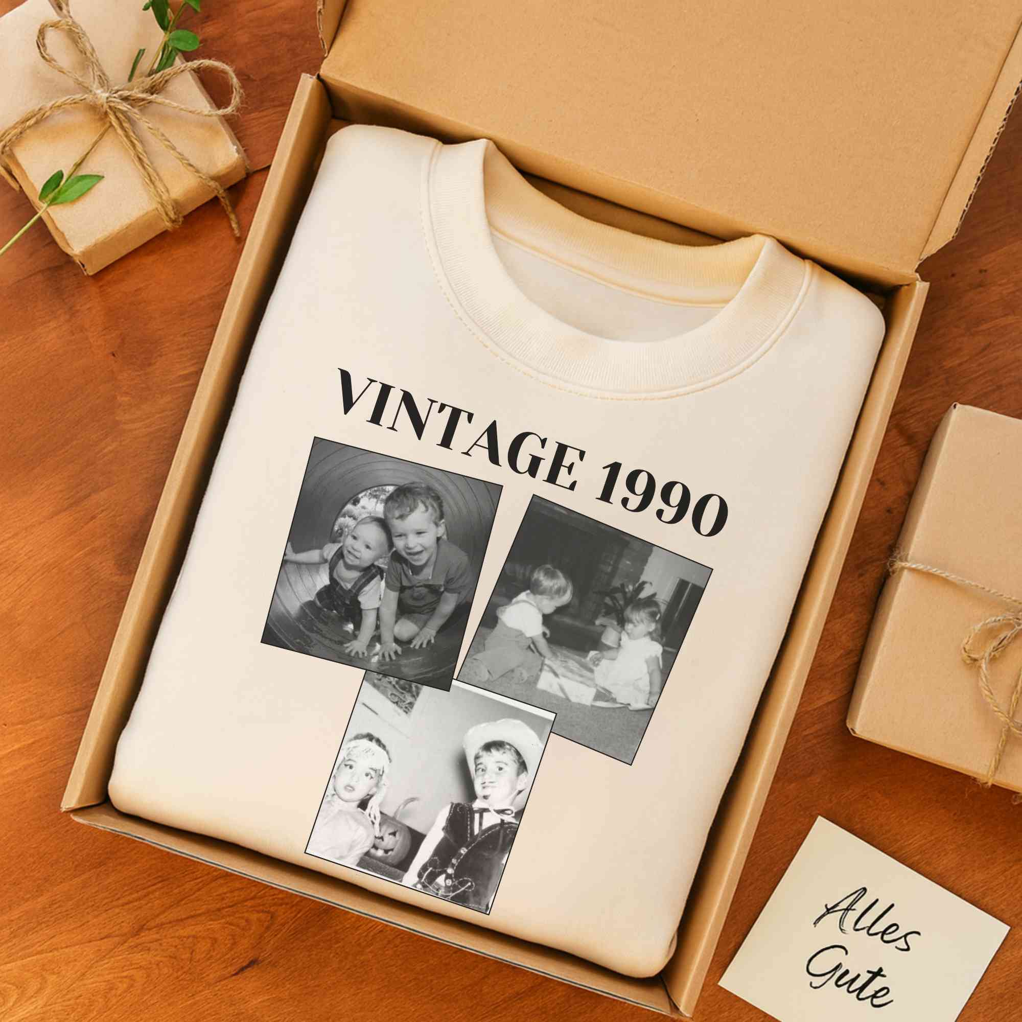 „Vintage Foto“ - Personalisiertes Sweatshirt mit Fotos