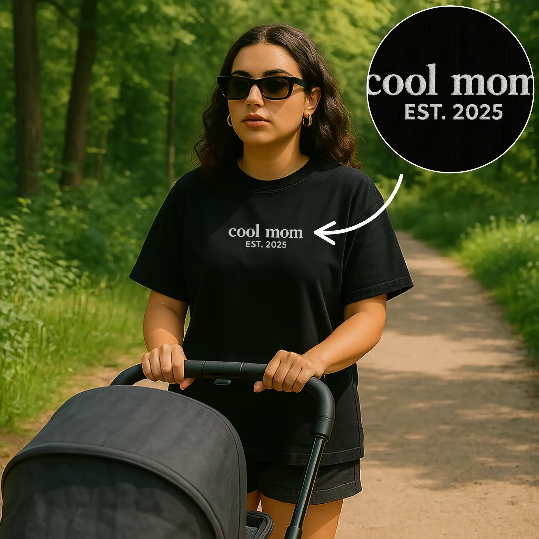 “cool mom” - Personalisiertes, besticktes Heavy Cotton T-Shirt