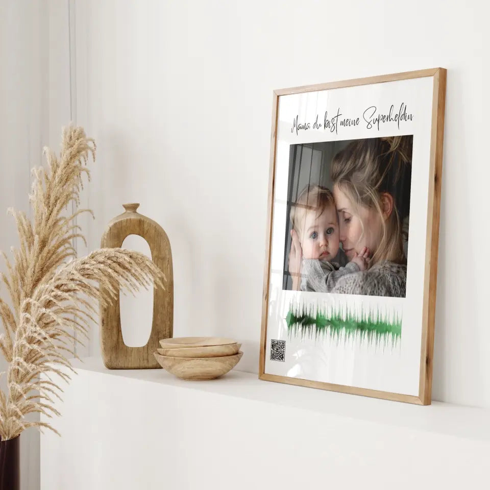 Personalisiertes Soundwave-Poster mit QR-Code zum Muttertag