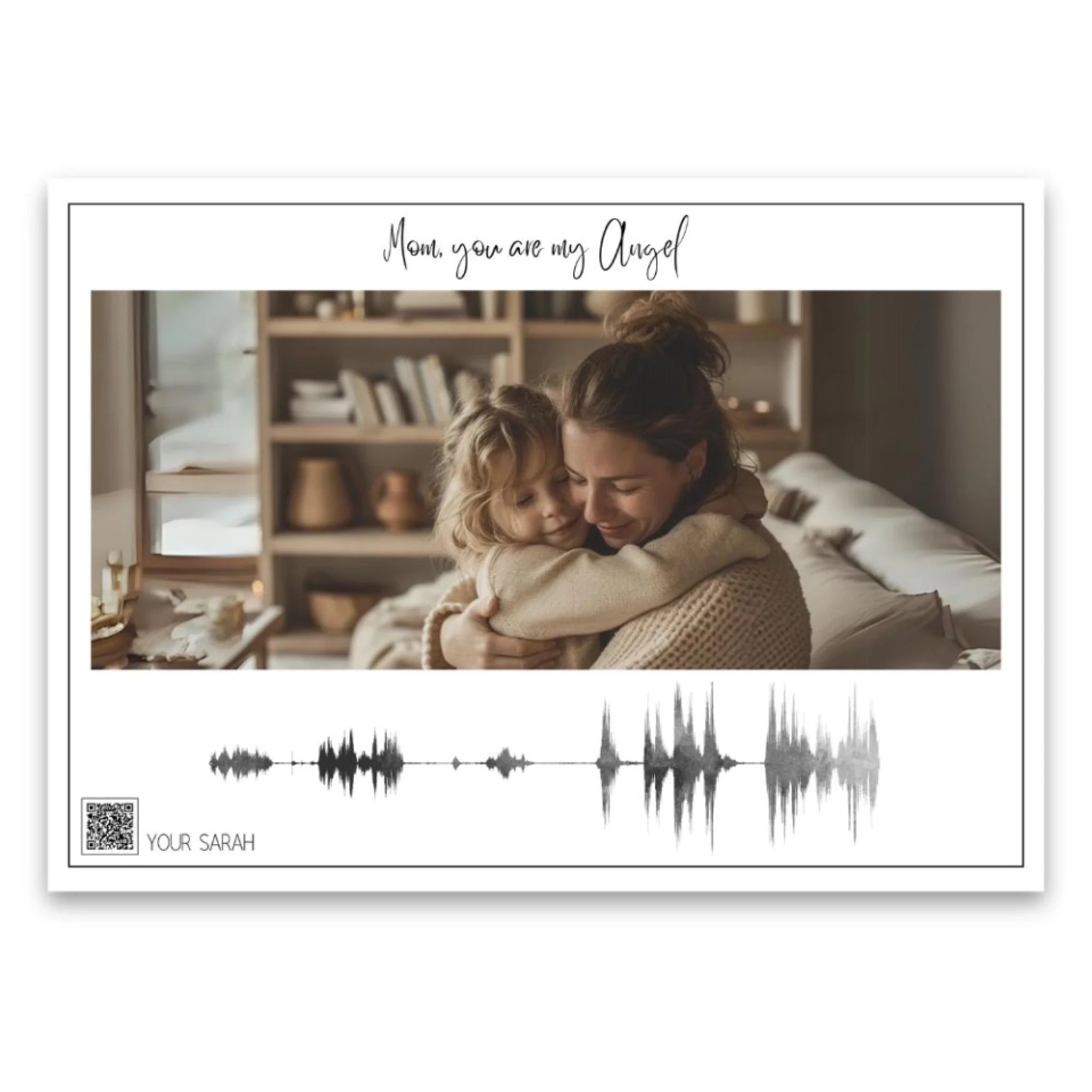 Personalisiertes Soundwave-Poster mit QR-Code zum Muttertag