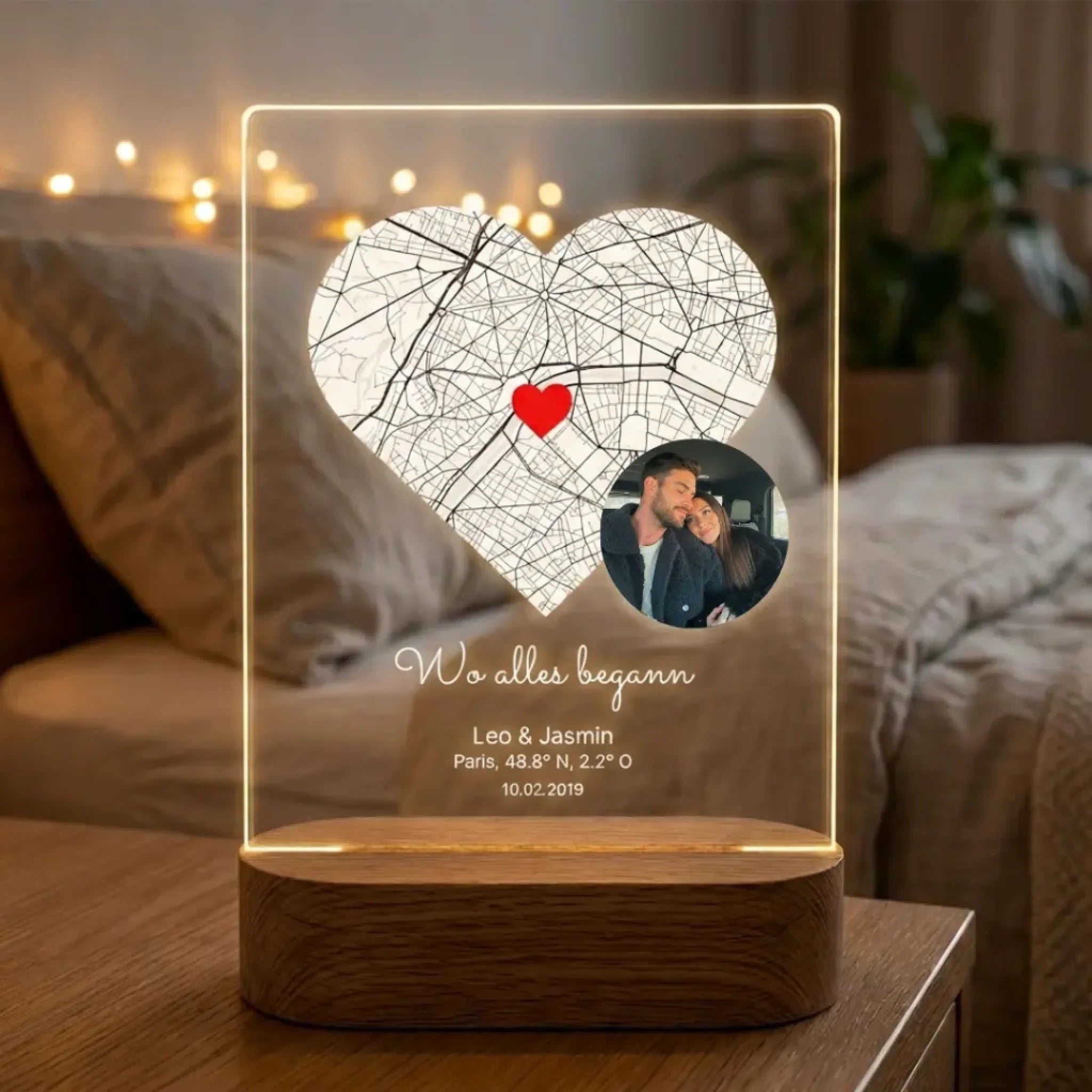 %22Wo alles begann%22 - Personalisiertes Nachtlicht mit Foto-1