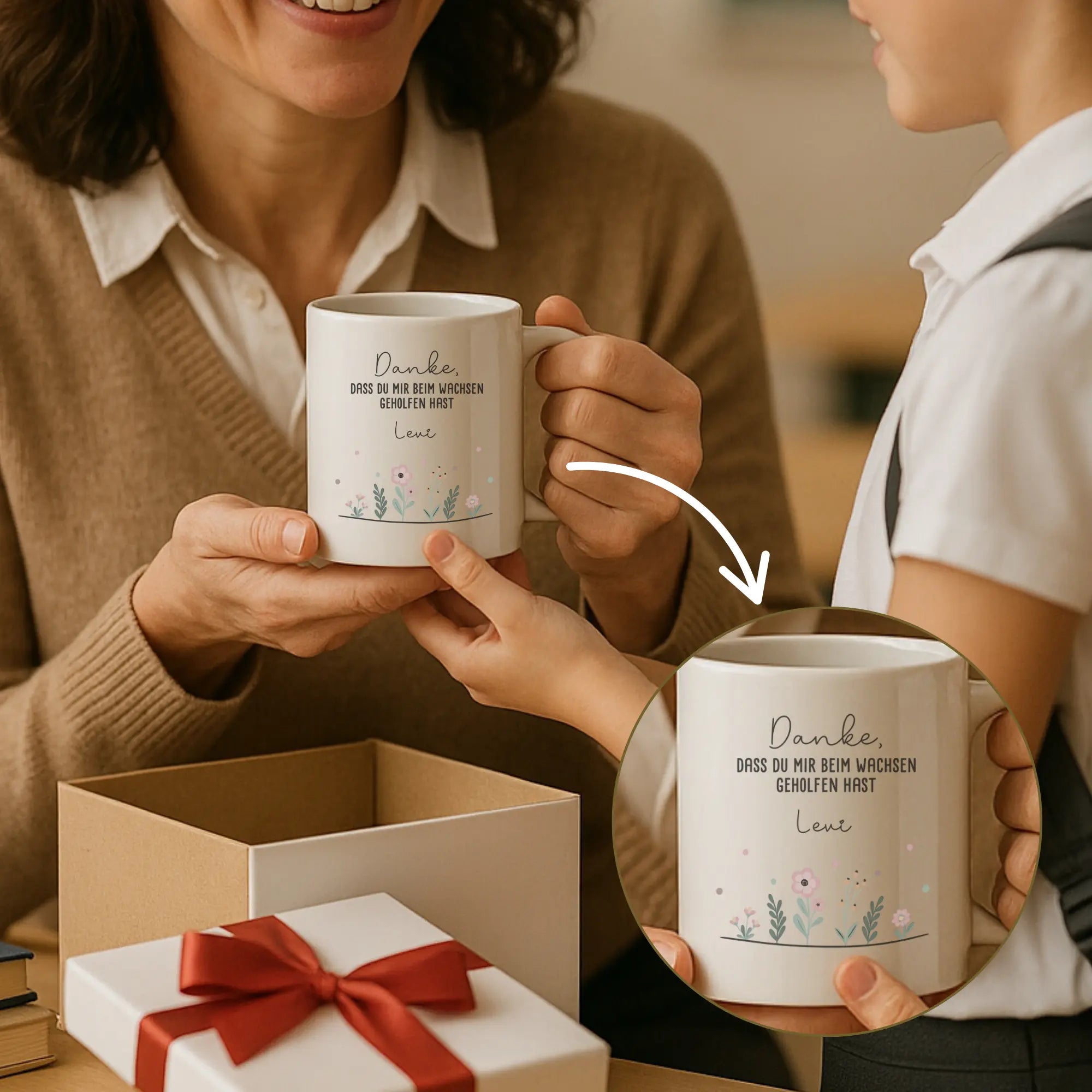 "DANKE“ - Personalisierte Tasse mit Widmung