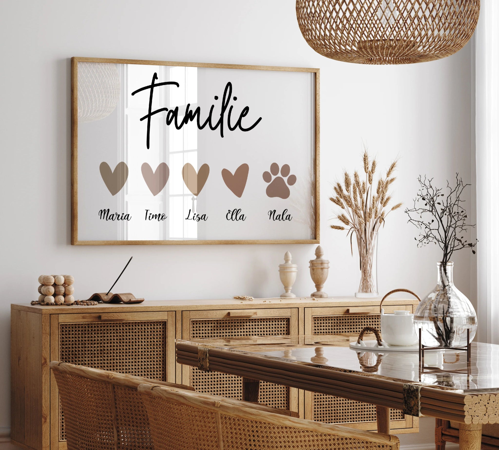 "Familie" - Personalisiertes Poster - Wellentine.de