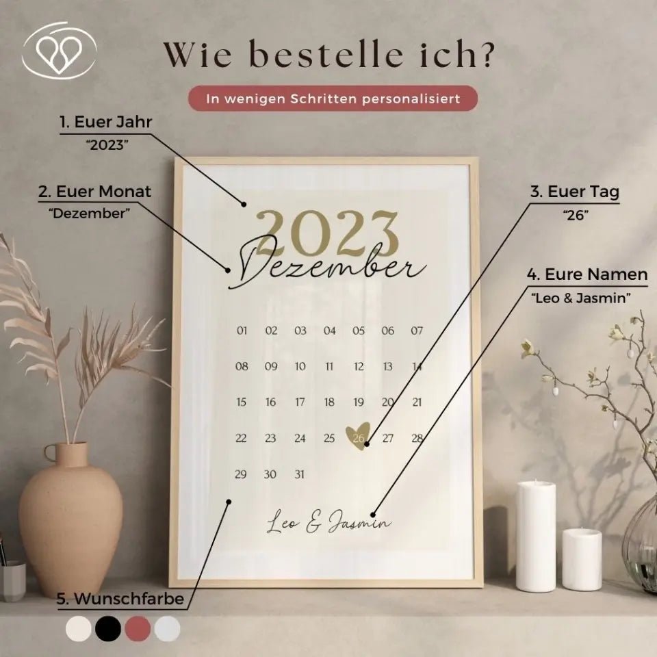 "Personalisiertes Jubiläums" - Poster - Wellentine.de