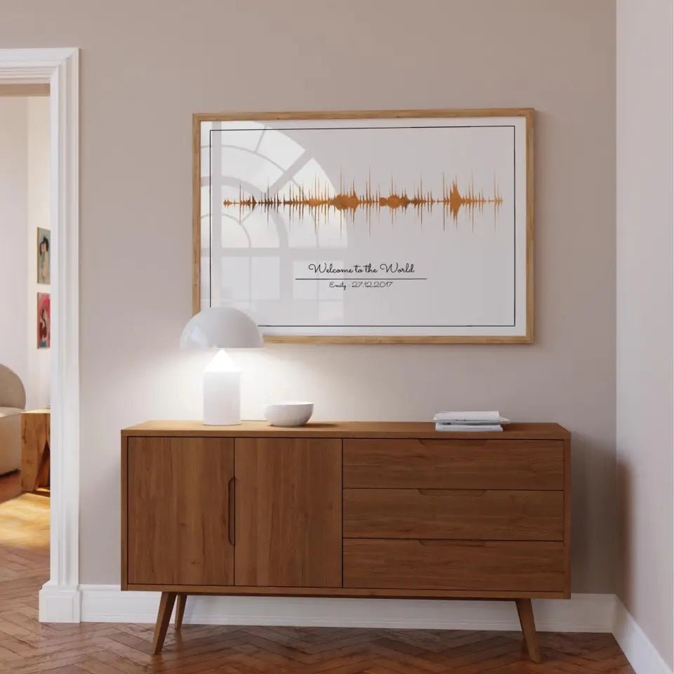Personalisiertes Soundwave-Poster mit QR-Code - Wellentine.de