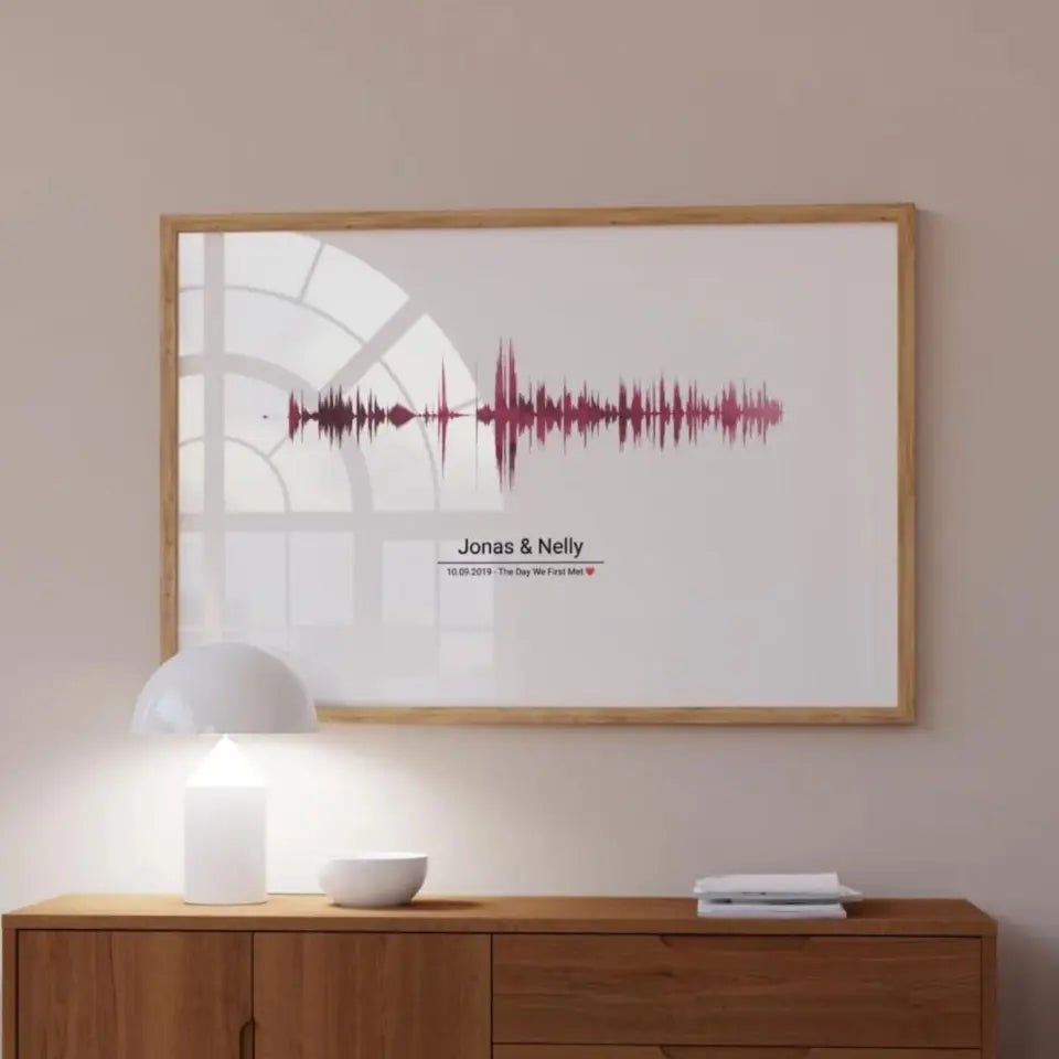 Personalisiertes Soundwave-Poster mit QR-Code - Wellentine.de